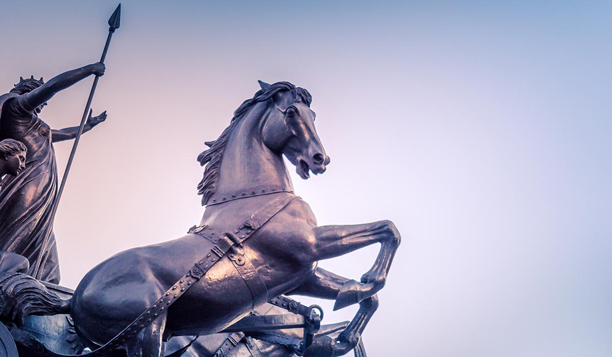 horse battle sculpture