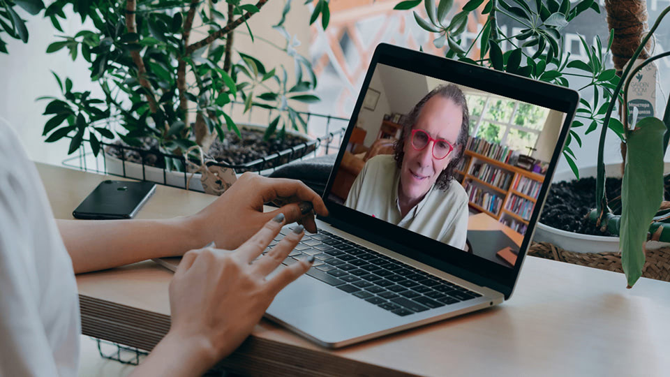 The Allender Center online courses, Dan Allender on a laptop screen